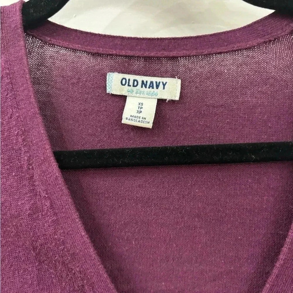 Old Navy Button Down Burgundy / Purple Cardigan Sweater Sz XS - Picture 10 of 12